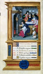 MS W449 fol.3v Februar: Kochen und Festen, ca. 1525